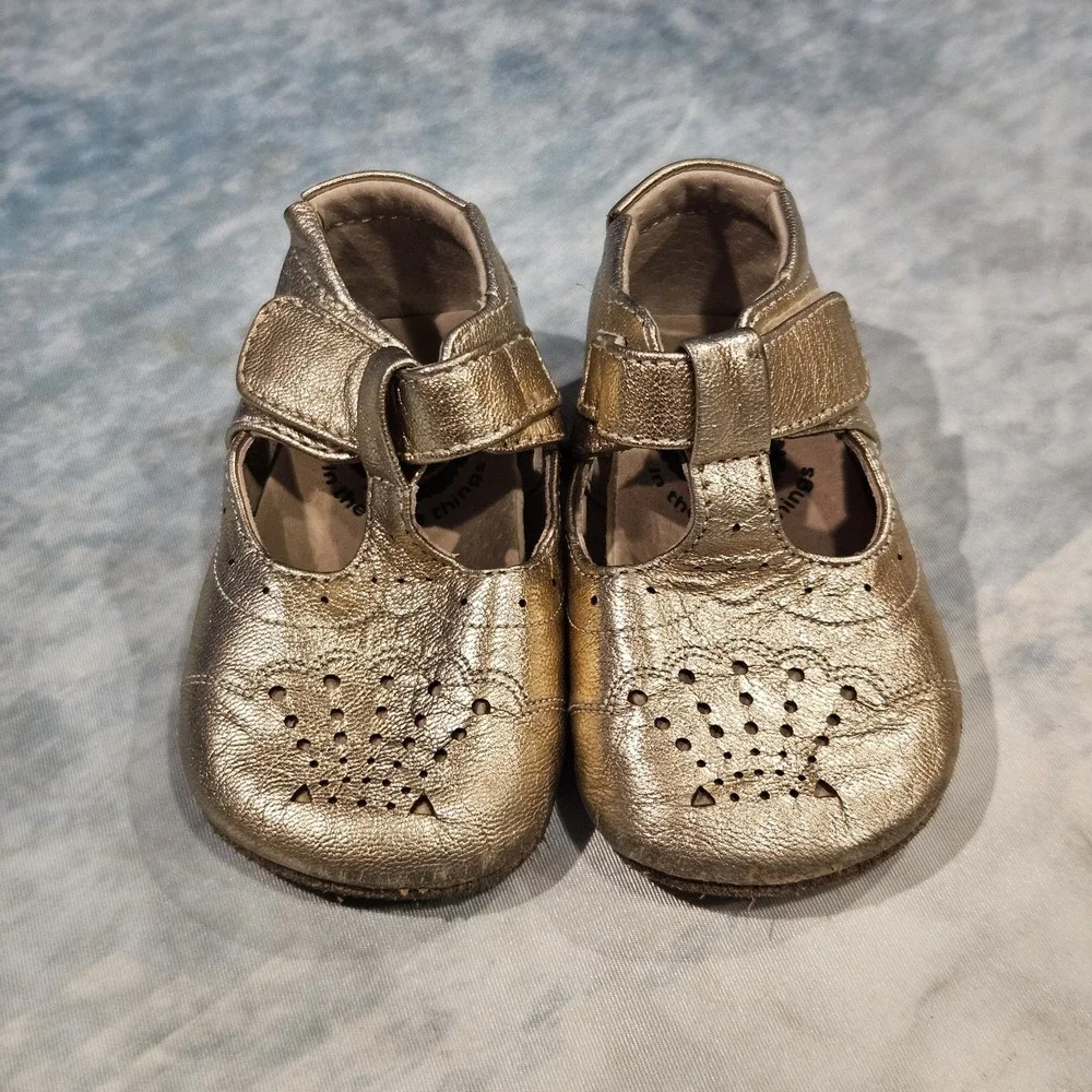 Livie & Luca Gold Baby Girl Mary Jane Shoes Size 6-12M Metallic